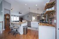 View from kitchen into living area.