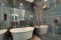 Soaking tub and shower in the master bath