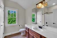 Upstairs bath with large vanity