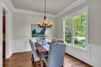 The dining room connects to the kitchen through the butler's pantry.