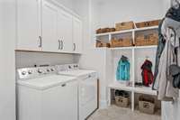 Laundry room + mudroom. This area also has a dedicated sink space.