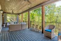 Custom Wood-trim accent on the ceiling of this space. The views are absolutely incredible here!