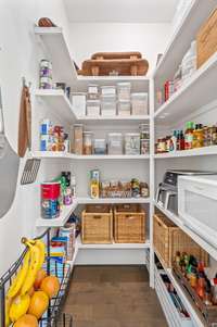 Walk-in Pantry with upgraded shelving