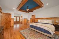 The primary bedroom is an impressive 29x16 in size with double doors leading to the back porch.