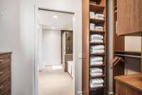 Custom closets in primary suite