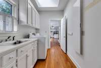 extra cabinet and storage in laundry room