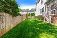 Backyard is fenced. Plenty of room for pets or play.