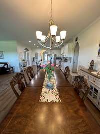 Large Dining area next to the kitchen.