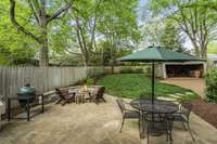 Fully fenced back yard with detached garage...