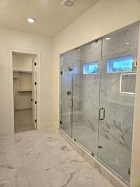 Massive Double Shower in Owners Suite.