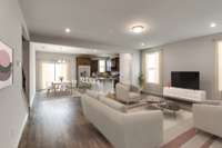 Large open concept living for entertaining. *Photos are of model home, actual colors, selections, and finishes may vary