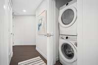 Electrolux washer and dryer included in all units.