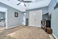 A large closet in the loft provides additional storage.