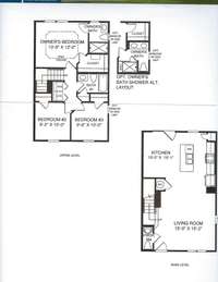 Beethoven Floor Plan built by Ryan Homes in 2023 ~ 1280 sq feet, 3 bedrooms and 2.5 bathrooms