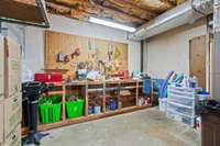 Workshop space off of garage to keep all your tools handy