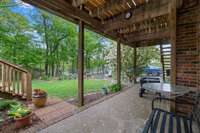 Covered patio area under deck