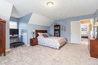 2 large bedrooms upstairs with nice carpet, large closet and attic storage and full bathroom.