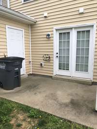 Back porch with storage room