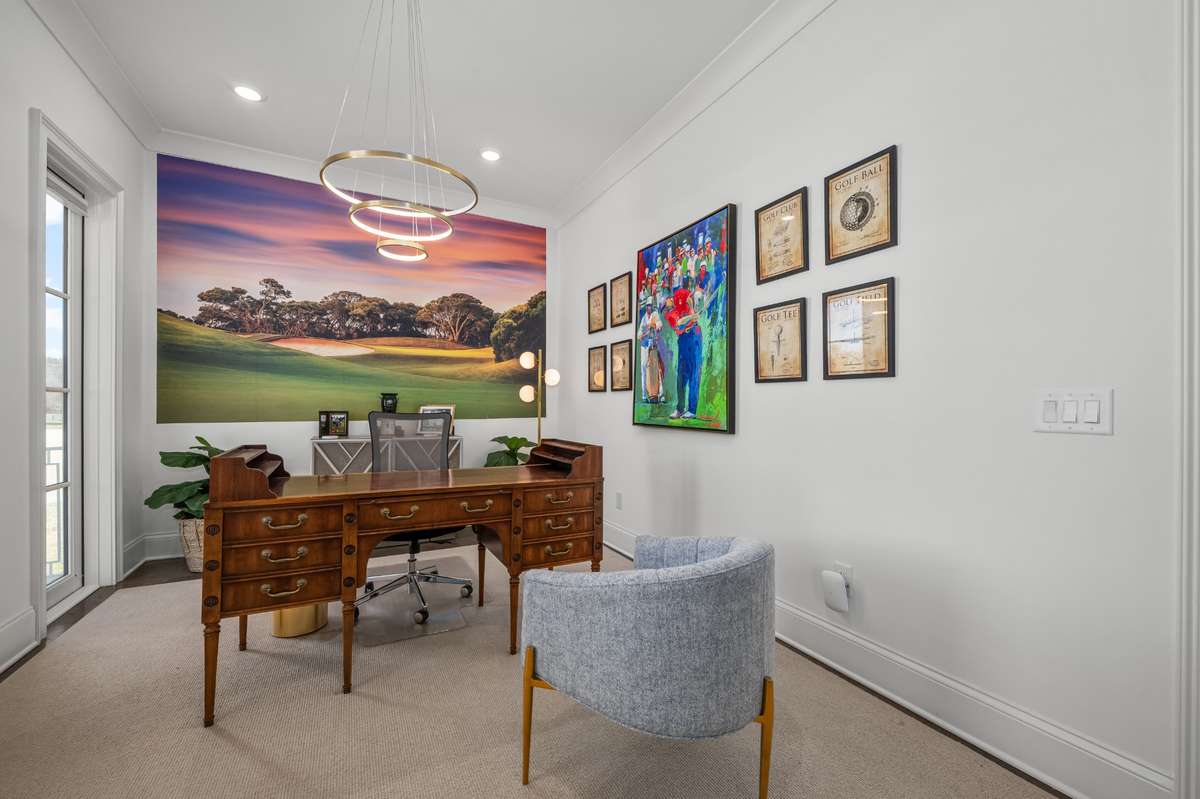 Office  Upper Level-  Walk out to Covered Porch .  Overlooks Pool, Spa & Golf Course