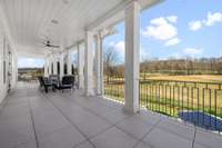 Upper Covered Porch 10' Ceilings