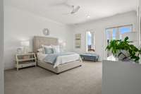 Bed #3 Ensuite - 10' Ceilings. Walk out to Covered Front Porch.  24" x 24" Pavers