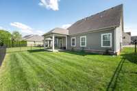 The back yard area is fenced.