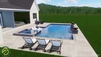 Rendering for marketing purposes only.  Great space for a pool. Pool not included in price.