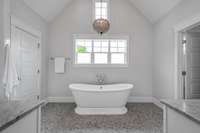 The primary bath is spectacular and gets great natural light!