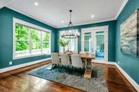 Love the windows in this room! The two sets of doors lead to the sunroom.