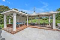 Pavilion area is perfect for a game of ping pong or to get a break from the sun