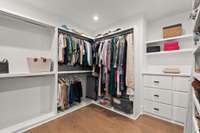 You'll love the large closet with custom shelving.