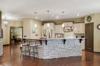 Beautiful custom kitchen with bar