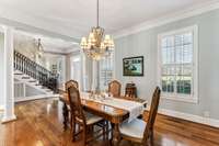 Refined Dining! The Formal Dining Room is located off the Foyer and offers easy access to the Kitchen.