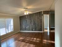 Living room accent wall, looking towards one of the secondary bedrooms.