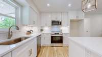 Large sink and under counter lighting.