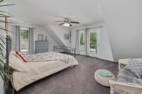 Oversized bedroom with balcony