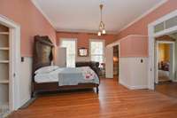 This bedroom has a large closet which was added to the home. This bedroom features a shared bathroom.