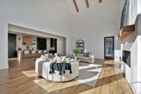 A look from the living room across the center hall to the kitchen.