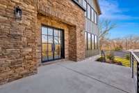 A look at the stone work on the front terrace.  Those front doors!