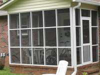 Close up of screened patio.