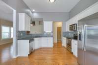 Freshly painted kitchen with white cabinets