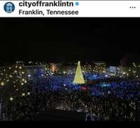 One of the many annual events in Franklin ……..The Christmas Tree Lighting in Downtown Franklin