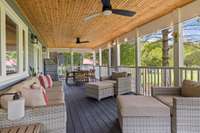 This is the view as you enter the screened porch from the front wraparound porch.