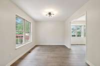 Another View of the Dining Room, this room also is bigger than is looks in this picture! the Dining Room is perfectly located between the Kitchen and Living Room!