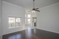 Spacious living room with an abundance of natural light.