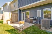 Back patio with privacy and room for the pups to do their business!