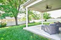 Shaded and covered backyard.