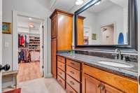 Master Bathroom leads to a walk in closet that could be another room-its SO expansive.