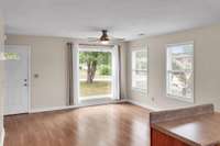 Living Room is open to the kitchen on the main level.