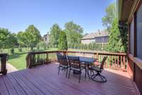 Deck off the screened in patio